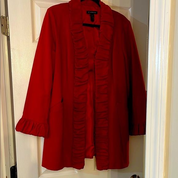 Women's Red Ruffled Jacket - Picture 1 of 4